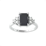By Request 9ct White Gold Sapphire and Brilliant Cut Diamond Ring - Ring Size J