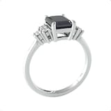 By Request 9ct White Gold Sapphire and Brilliant Cut Diamond Ring - Ring Size J.5