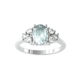 By Request 9ct White Gold Aquamarine and Brilliant Cut Diamond Ring