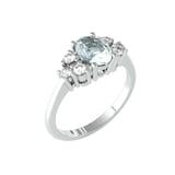 By Request 9ct White Gold Aquamarine and Brilliant Cut Diamond Ring