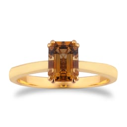 37893031 - 9ct Yellow Gold Emerald Cut Citrine Ring