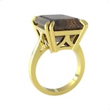 By Request 9ct Yellow Gold Emerald Cut Smokey Quartz Ring