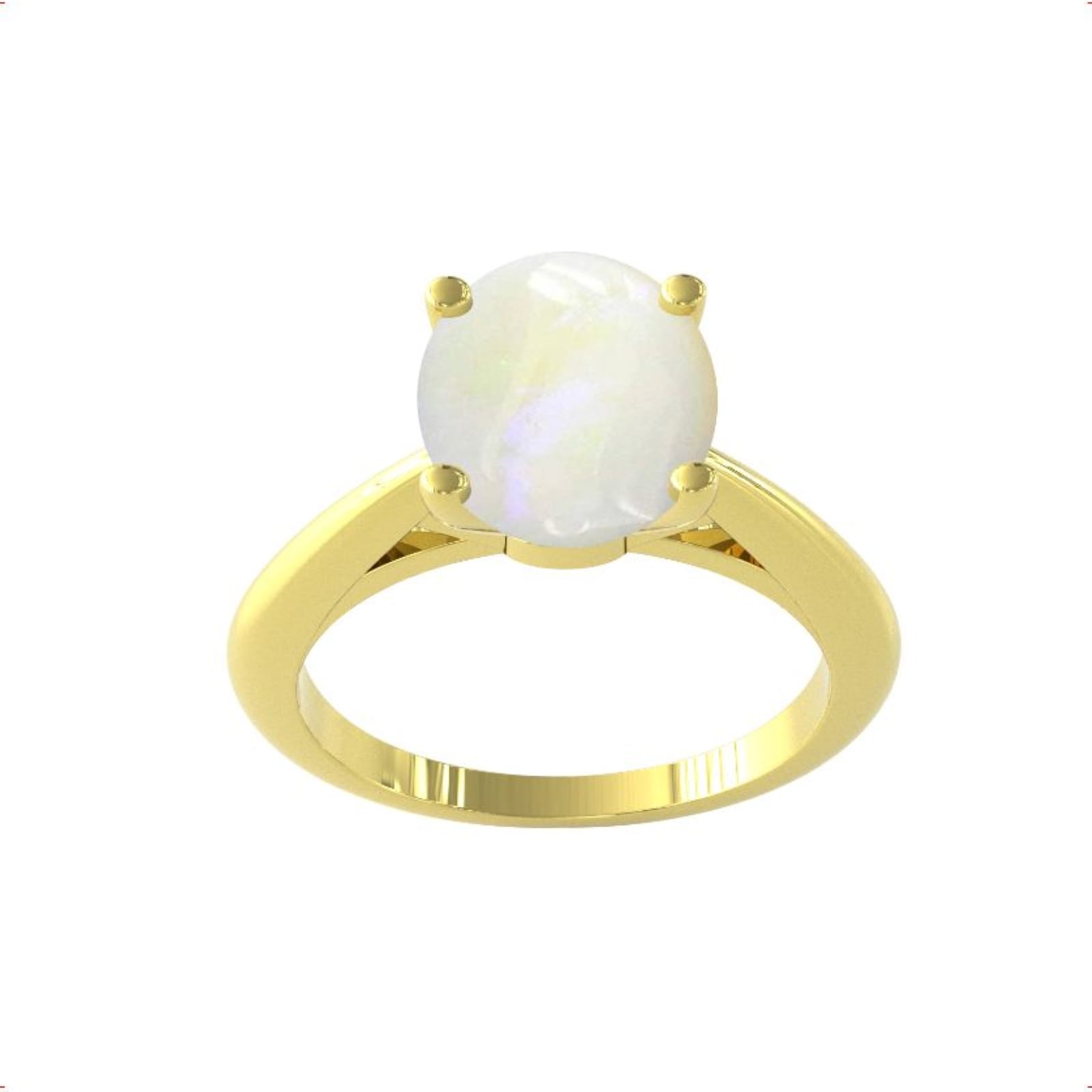 9ct Yellow Gold Opal Ring - Ring Size E.5