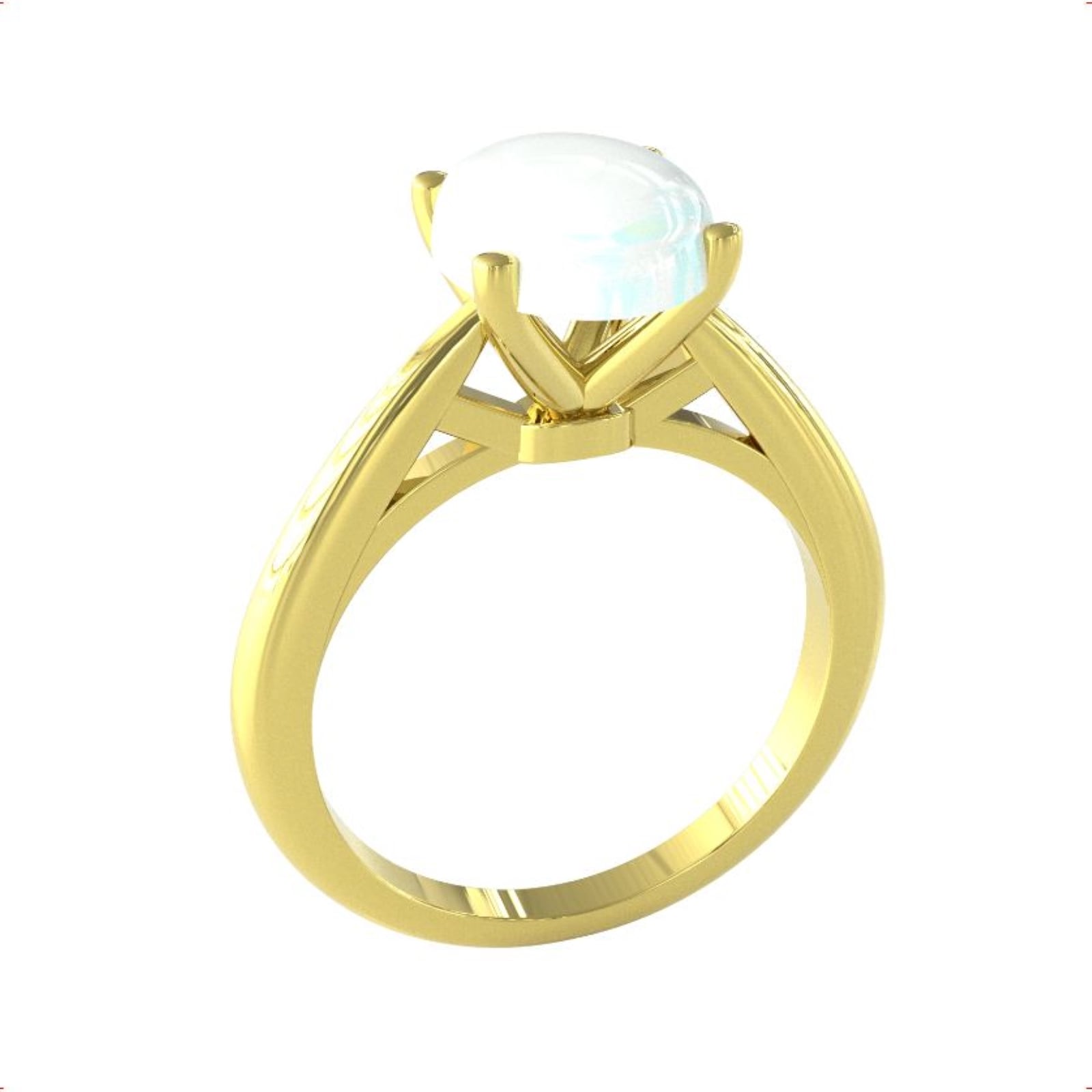 By Request 9ct Yellow Gold Opal Ring - Ring Size U.5