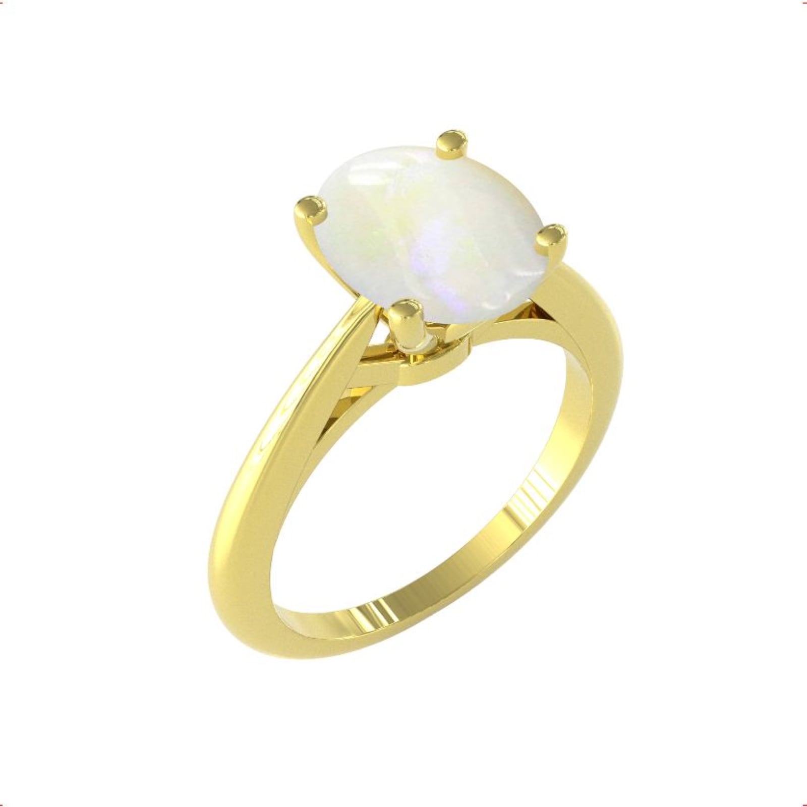 By Request 9ct Yellow Gold Opal Ring - Ring Size U.5