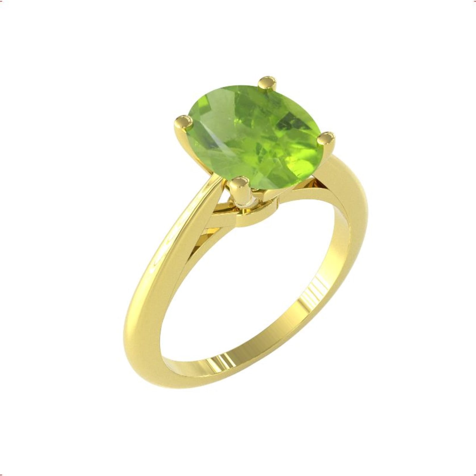 By Request 9ct Yellow Gold Peridot Ring - Ring Size J 21010421 | Goldsmiths