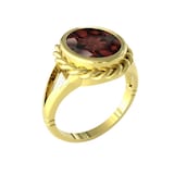 By Request 9ct Yellow Gold Garnet Rope Edge Ring