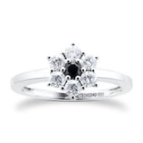 By Request 9ct White Gold Sapphire & Diamond Cluster Ring - Ring Size T.5