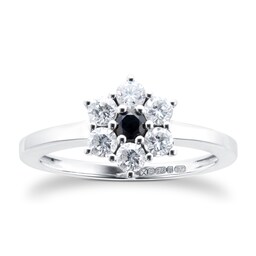 37893039 - 9ct White Gold Sapphire & Diamond Cluster Ring