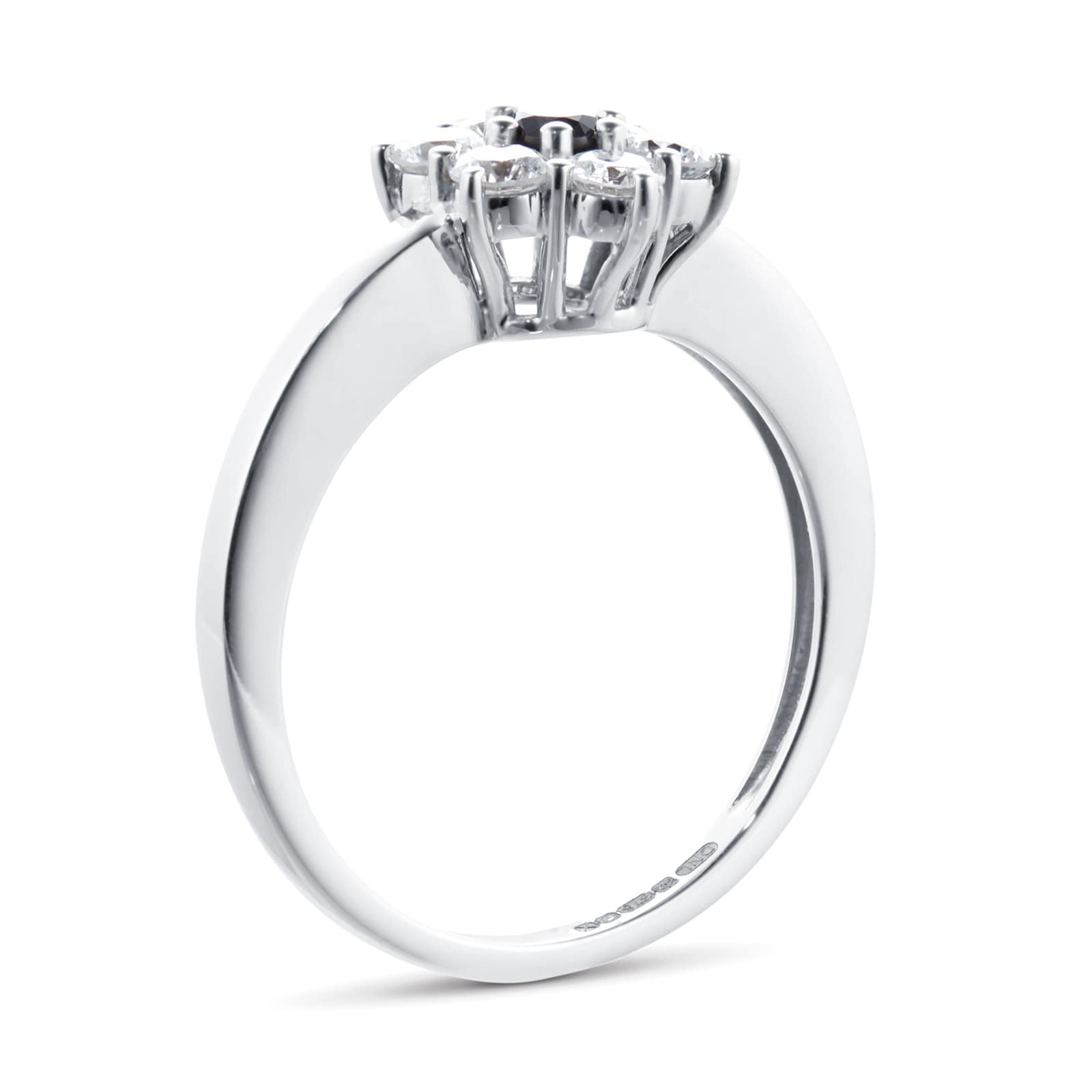 By Request 9ct White Gold Sapphire & Diamond Cluster Ring