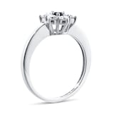 By Request 9ct White Gold Sapphire & Diamond Cluster Ring - Ring Size T.5