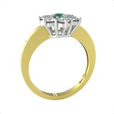 By Request 9ct Yellow Gold Emerald & Diamond Cluster Ring