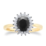 By Request 9ct Yellow & White Gold Sapphire and Diamond Cluster Ring