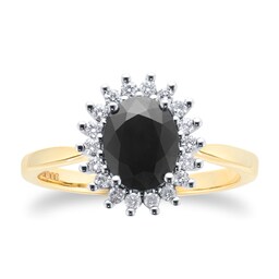37893045 - 9ct Yellow & White Gold Sapphire and Diamond Cluster Ring