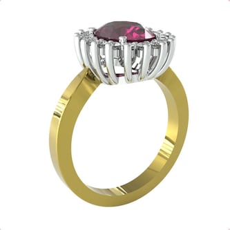 By Request 18ct Yellow & White Gold Ruby and Diamond Cluster Ring By Request 18ct Yellow & White Gold Ruby and Diamond Cluster Ring