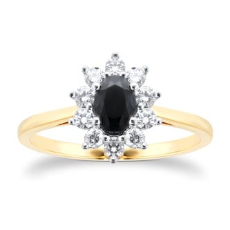 By Request 18ct Yellow and White Gold Sapphire And Diamond Cluster Ring By Request 18ct Yellow and White Gold Sapphire And Diamond Cluster Ring
