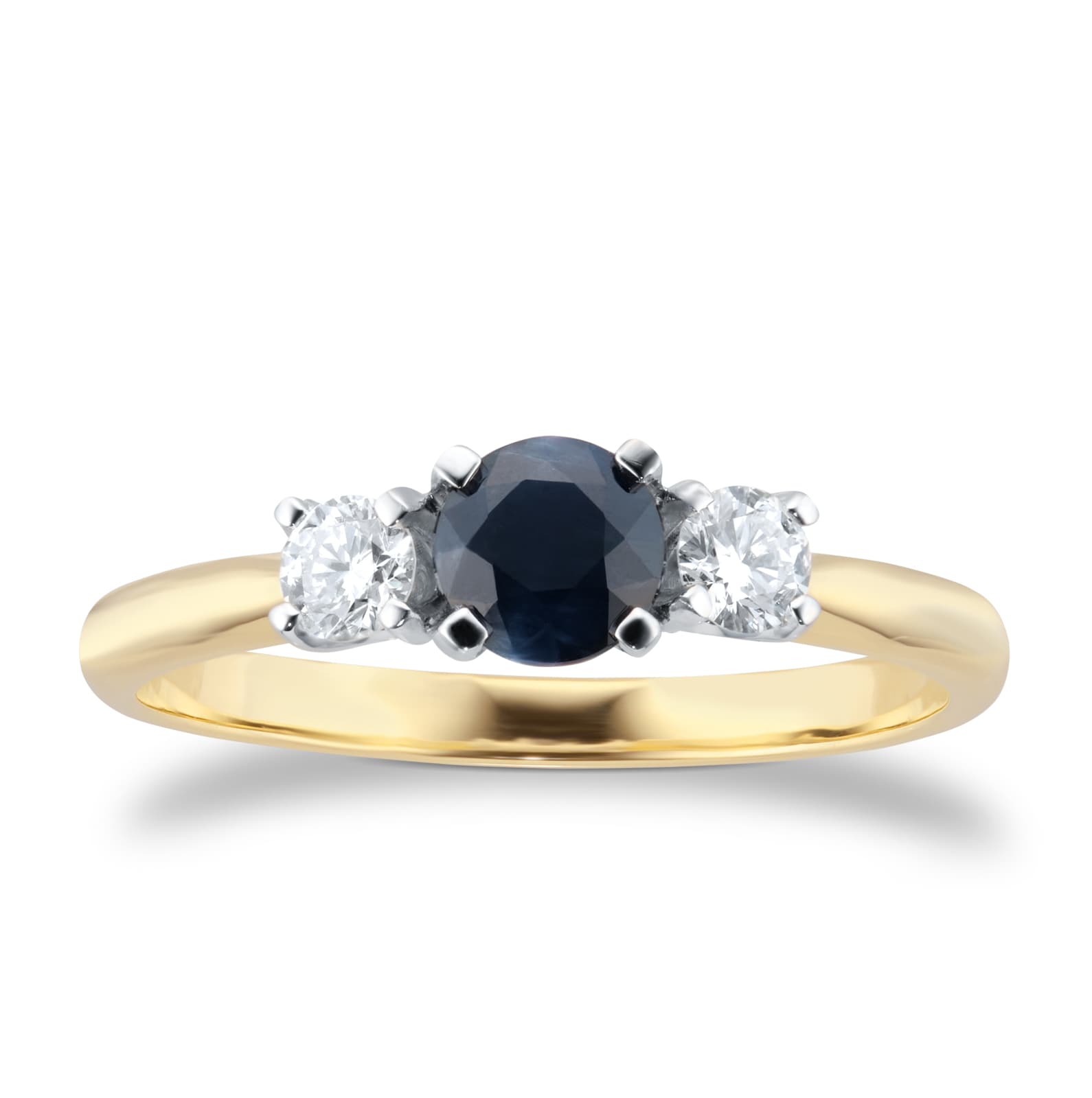 By Request 18ct Yellow and White Gold 3 Stone Sapphire and Diamond Ring - Ring Size Z By Request 18ct Yellow and White Gold 3 Stone Sapphire and Diamond Ring - Ring Size Z
