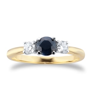 By Request 18ct Yellow and White Gold 3 Stone Sapphire and Diamond Ring