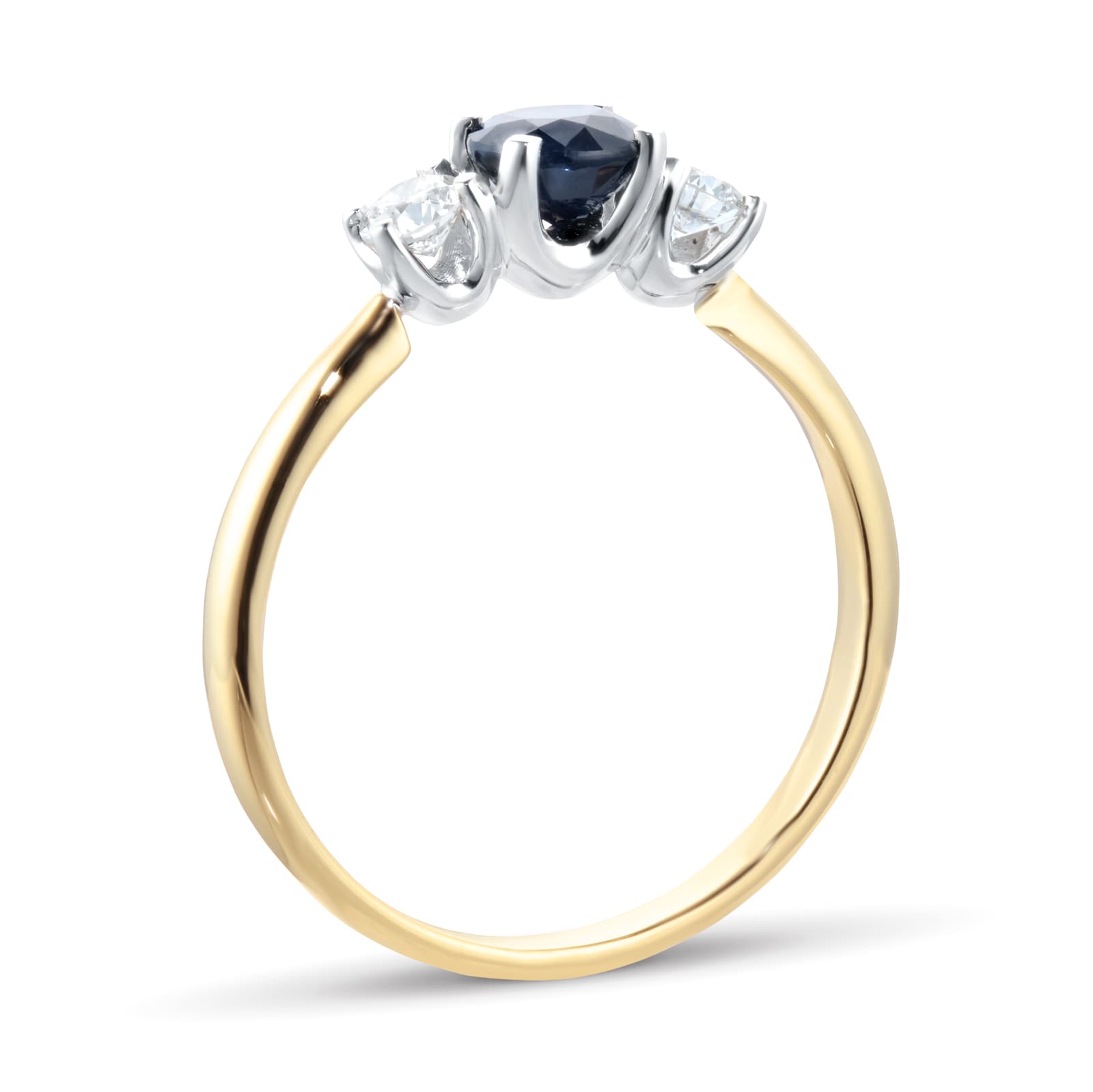 By Request 18ct Yellow and White Gold 3 Stone Sapphire and Diamond Ring - Ring Size Z By Request 18ct Yellow and White Gold 3 Stone Sapphire and Diamond Ring - Ring Size Z