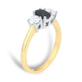 By Request 9ct Yellow and White Gold 3 Stone Sapphire & Diamond Ring