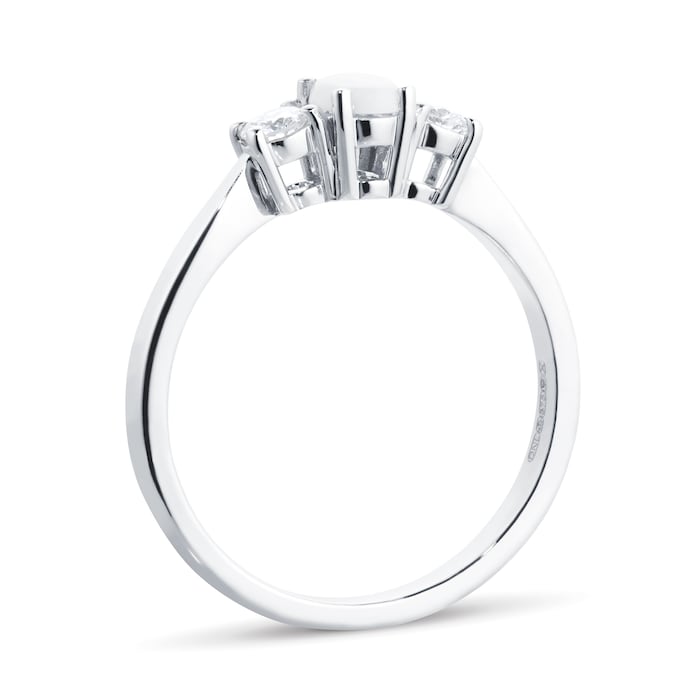 By Request 9ct White Gold 3 Stone Opal & Diamond Ring