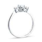 By Request 9ct White Gold 3 Stone Opal & Diamond Ring - Ring Size T.5