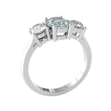 By Request 9ct White Gold 3 Stone Aquamarine & Diamond Ring