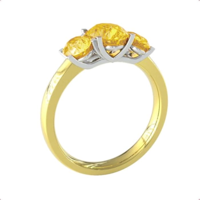 By Request 9ct Yellow and White Gold 3 Stone Citrine Ring