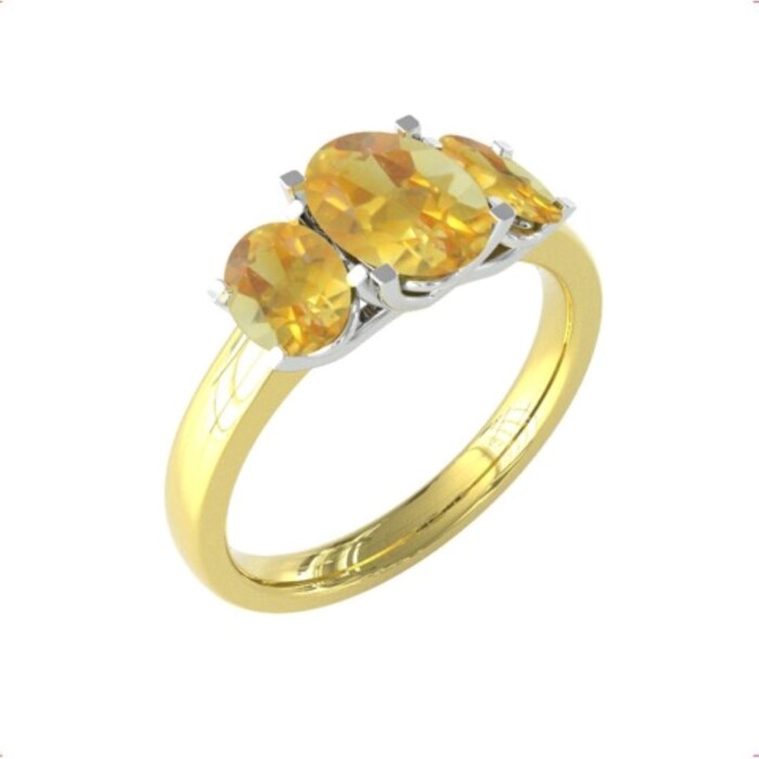 By Request 9ct Yellow and White Gold 3 Stone Citrine Ring