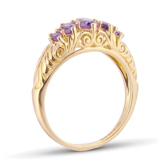 By Request 9ct Yellow Gold Victorian Style 5 Stone Amethyst Rings By Request 9ct Yellow Gold Victorian Style 5 Stone Amethyst Rings