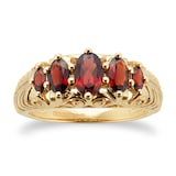 By Request 9ct Yellow Gold Victorian Style 5 Stone Garnet Rings