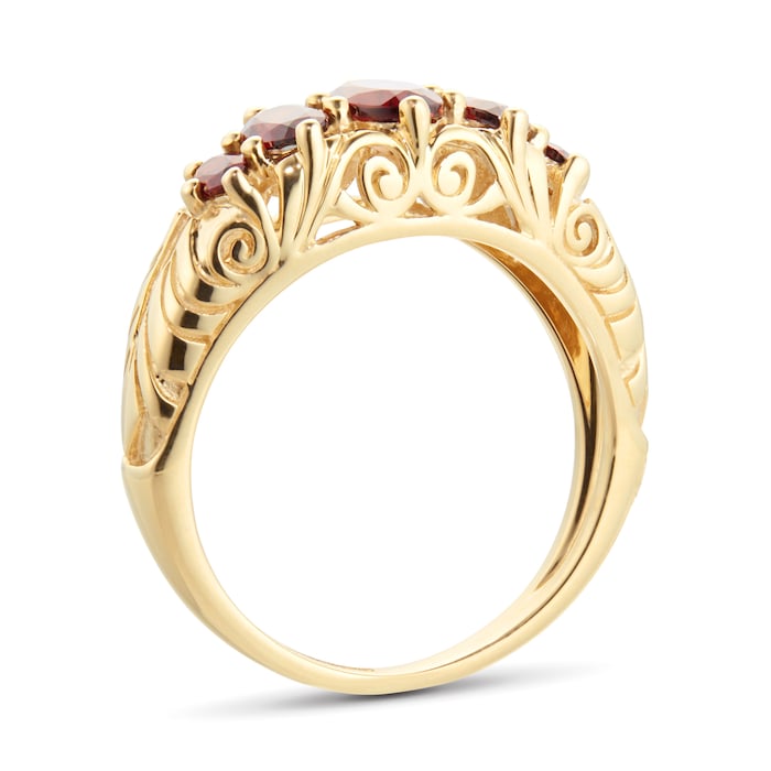 By Request 9ct Yellow Gold Victorian Style 5 Stone Garnet Rings