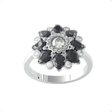 By Request 9ct White Gold Sapphire & Diamond 0.31cttw Target Ring - Ring Size Y.5