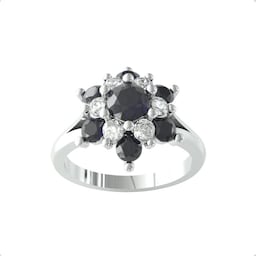 37893074 - 9ct White Gold Sapphire & Diamond 0.24cttw Target Ring