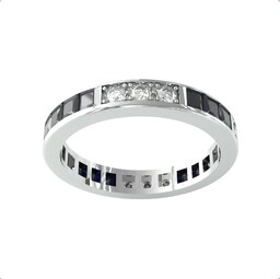 37893080 - 18ct White Gold Sapphire 
Diamond Full Eternity Ring