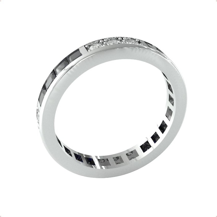 By Request 18ct White Gold Sapphire & Diamond Full Eternity Ring - Ring Size V.5