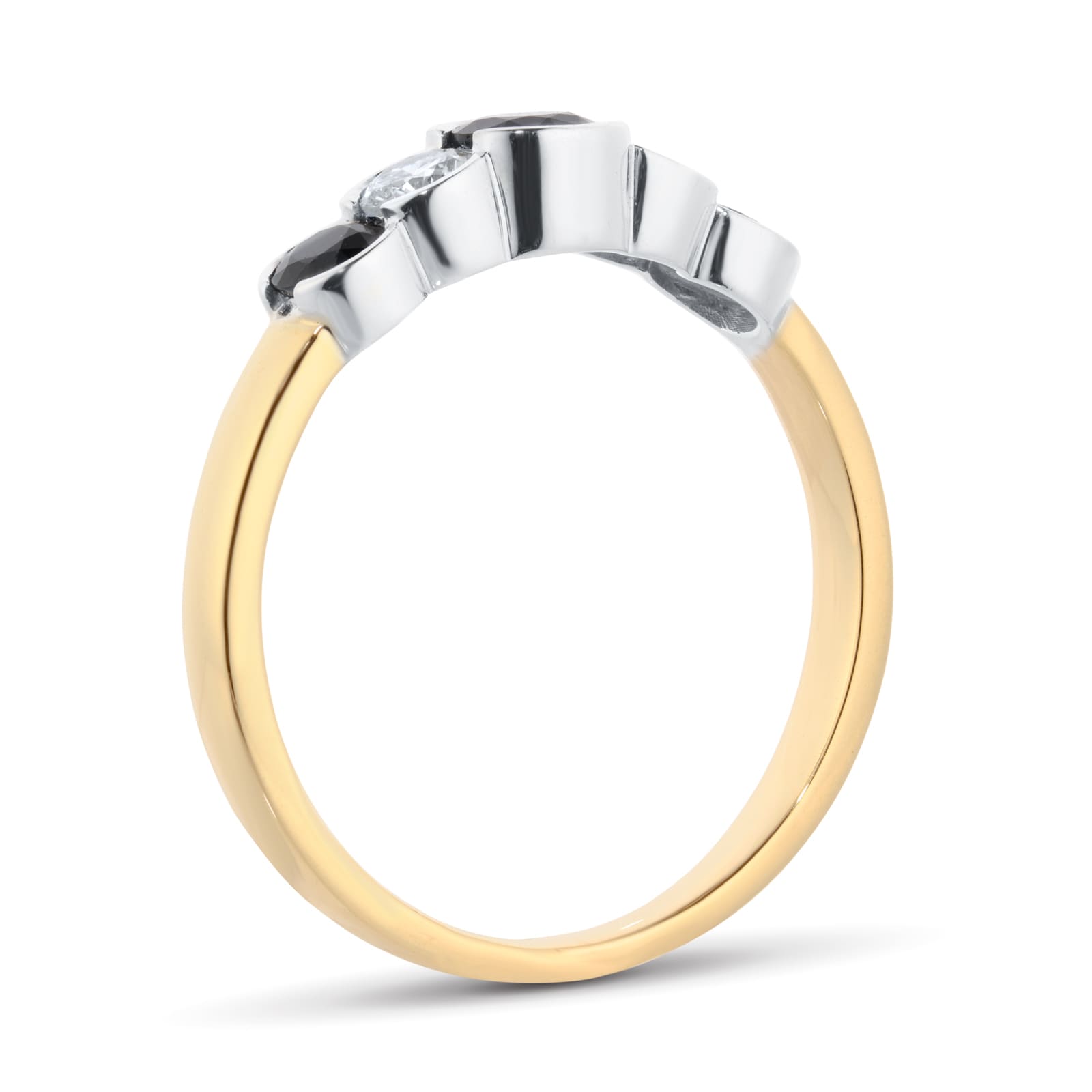 By Request 9ct Yellow Gold Sapphire And Diamond 5 Stone Ring