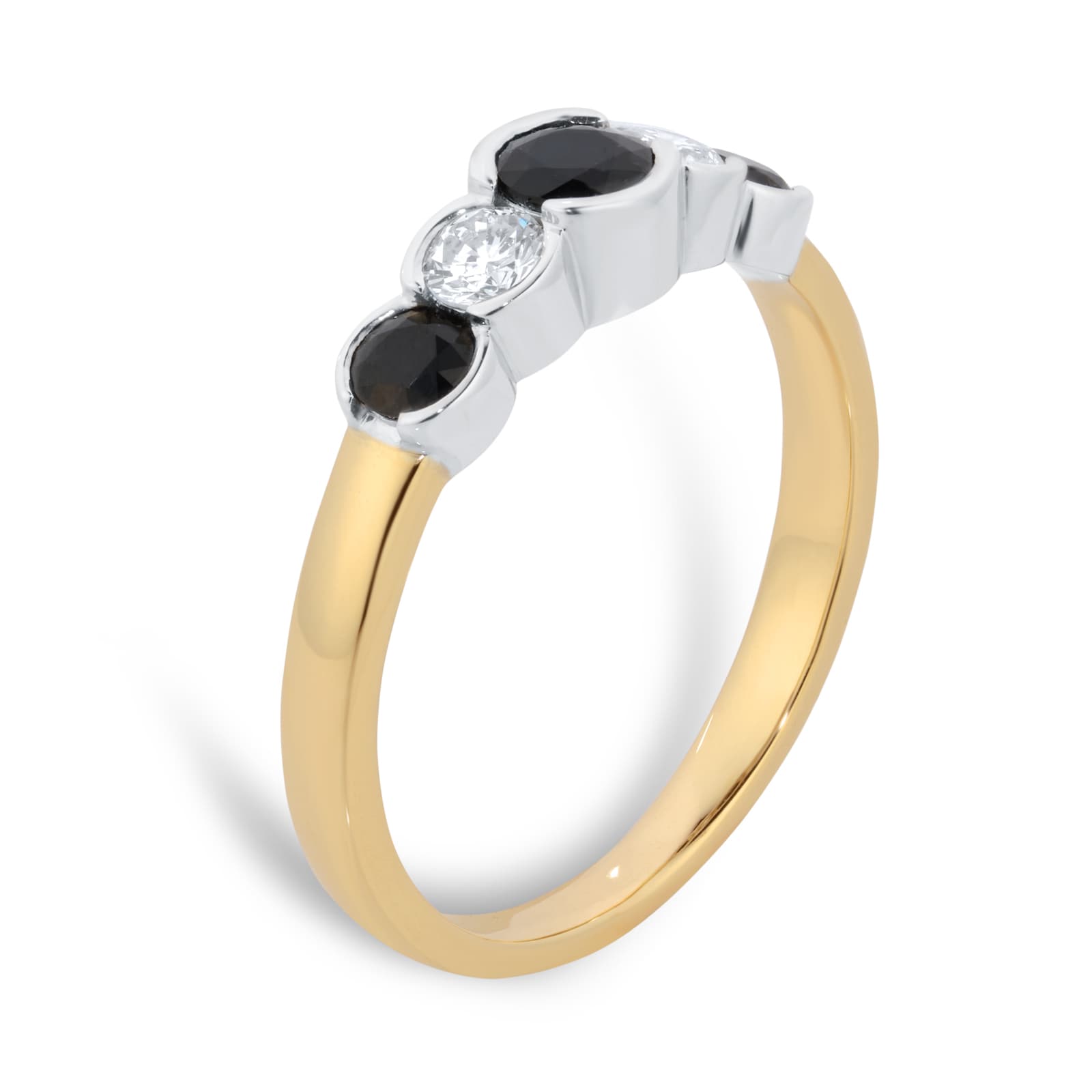 By Request 9ct Yellow Gold Sapphire And Diamond 5 Stone Ring By Request 9ct Yellow Gold Sapphire And Diamond 5 Stone Ring