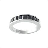 By Request 9ct White Gold 7 Stone Sapphire Channel Set Half Eternity Ring - Ring Size V.5