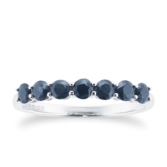 By Request 9ct White Gold 7 Stone Sapphire Half Eternity Ring By Request 9ct White Gold 7 Stone Sapphire Half Eternity Ring