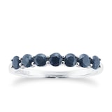 By Request 9ct White Gold 7 Stone Sapphire Half Eternity Ring