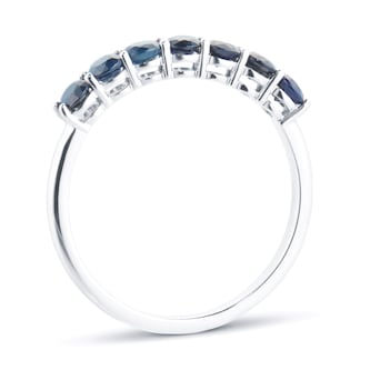 By Request 9ct White Gold 7 Stone Sapphire Half Eternity Ring By Request 9ct White Gold 7 Stone Sapphire Half Eternity Ring