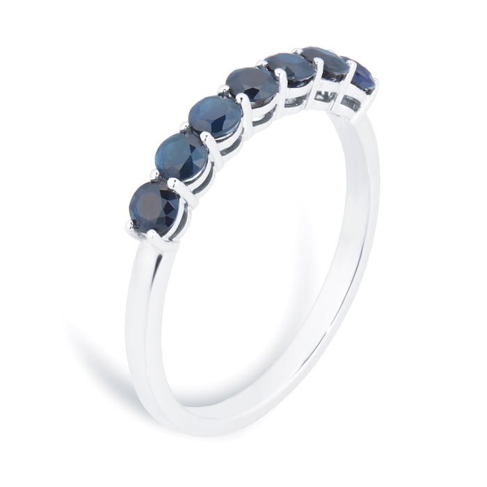 By Request 9ct White Gold 7 Stone Sapphire Half Eternity Ring