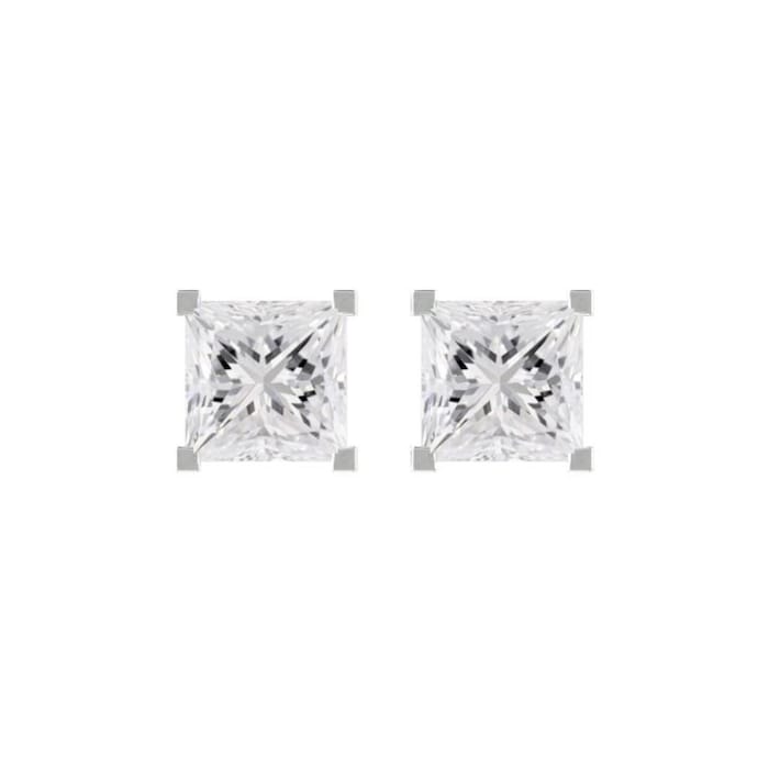 By Request 9ct White Gold 0.50cttw Princess Cut Diamond Stud Earrings