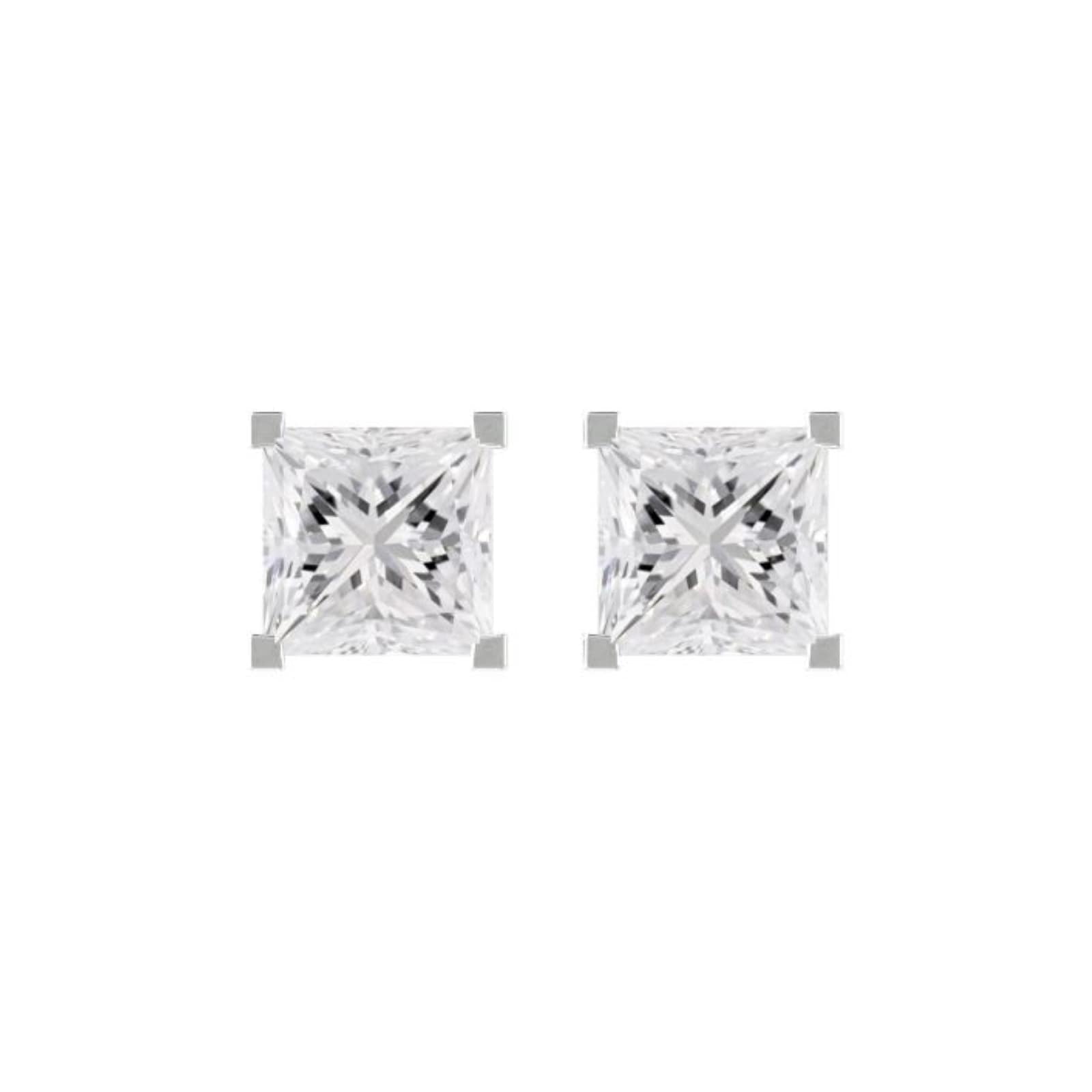 By Request 9ct White Gold 0.50cttw Princess Cut Diamond Stud Earrings