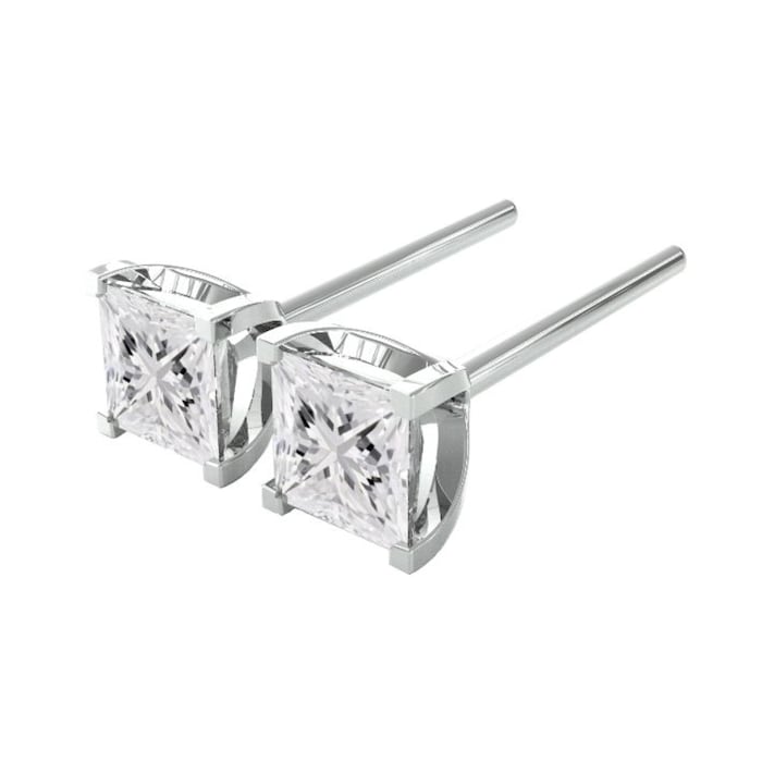 By Request 9ct White Gold 0.50cttw Princess Cut Diamond Stud Earrings