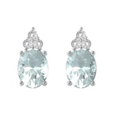 By Request 9ct White Gold Aquamarine and Brilliant Cut Diamond 0.42cttw Earrings