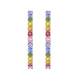 By Request 18ct White Gold Rainbow Sapphire Hoop Earrings