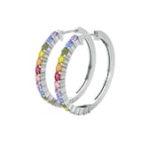 By Request 18ct White Gold Rainbow Sapphire Hoop Earrings