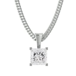 37893100 - 9ct White Gold 0.50cttw Princess Cut Diamond Solitaire Pendant